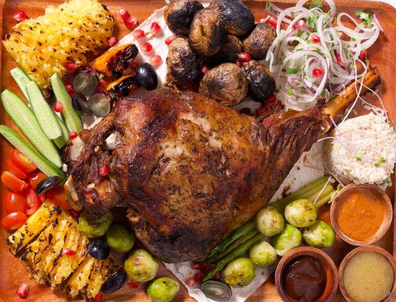 Lamb Leg ( 2.5-3 kg. of one Lamb Leg with spices and sides )